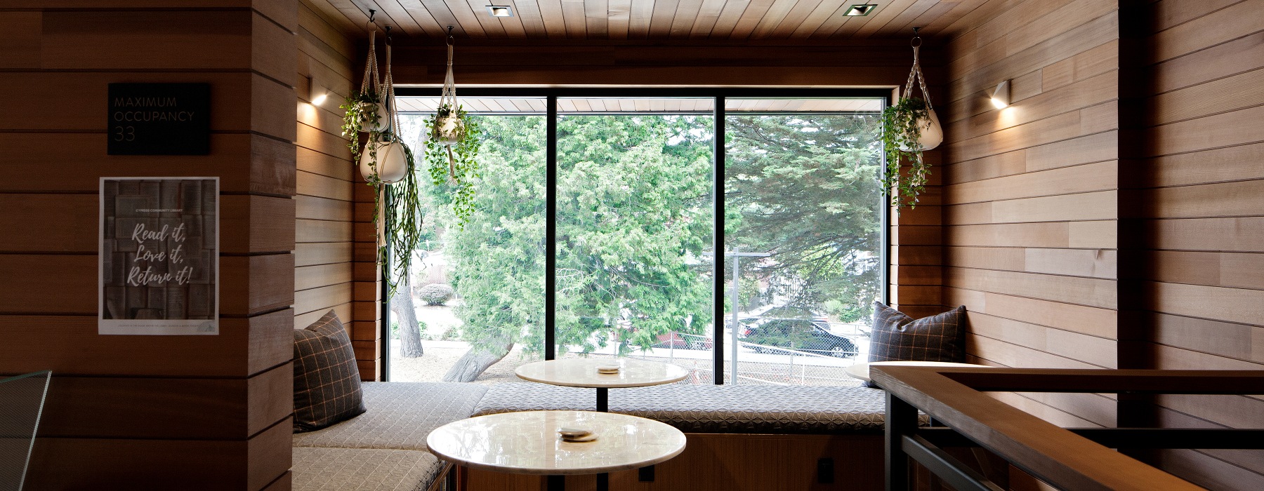 second floor window seating in clubhouse