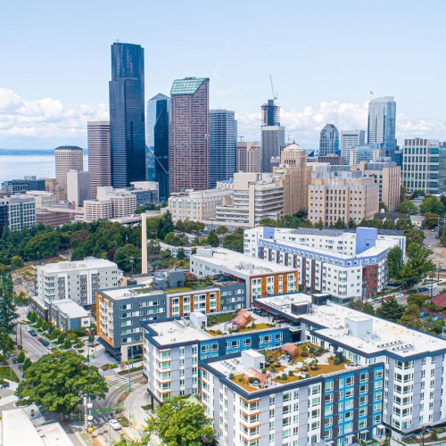 a city with tall buildings